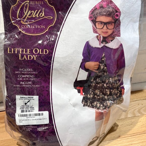 Rubies Little Old Lady Halloween Dress Up Cosplay Costume Kids Size 4-6 - Picture 1 of 2
